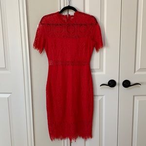 Lulu’s red lace size small kneelength dress